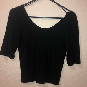 Black crop top with half sleeves